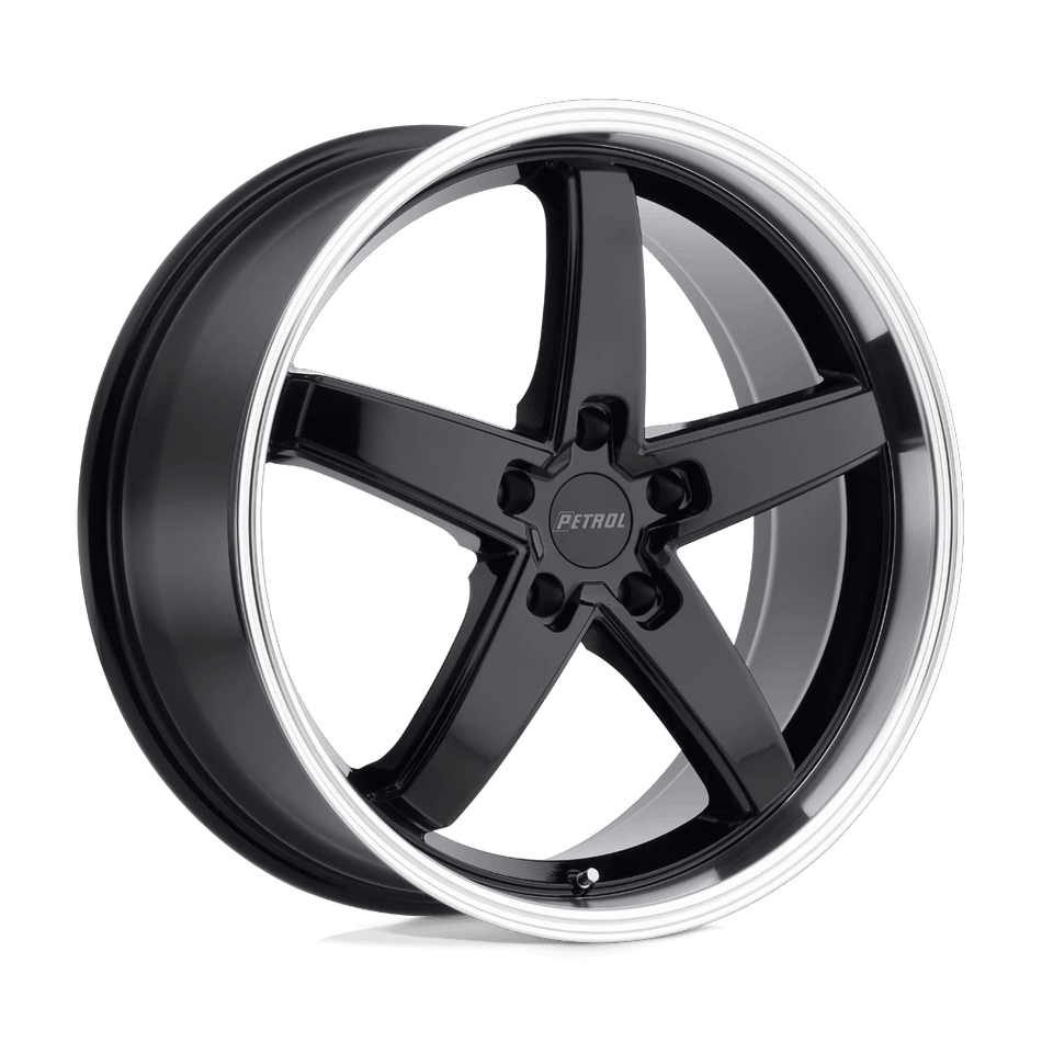 Petrol P1B 17x8 ET40 5x114.3 Gloss Black w/ Machined Cut Lip