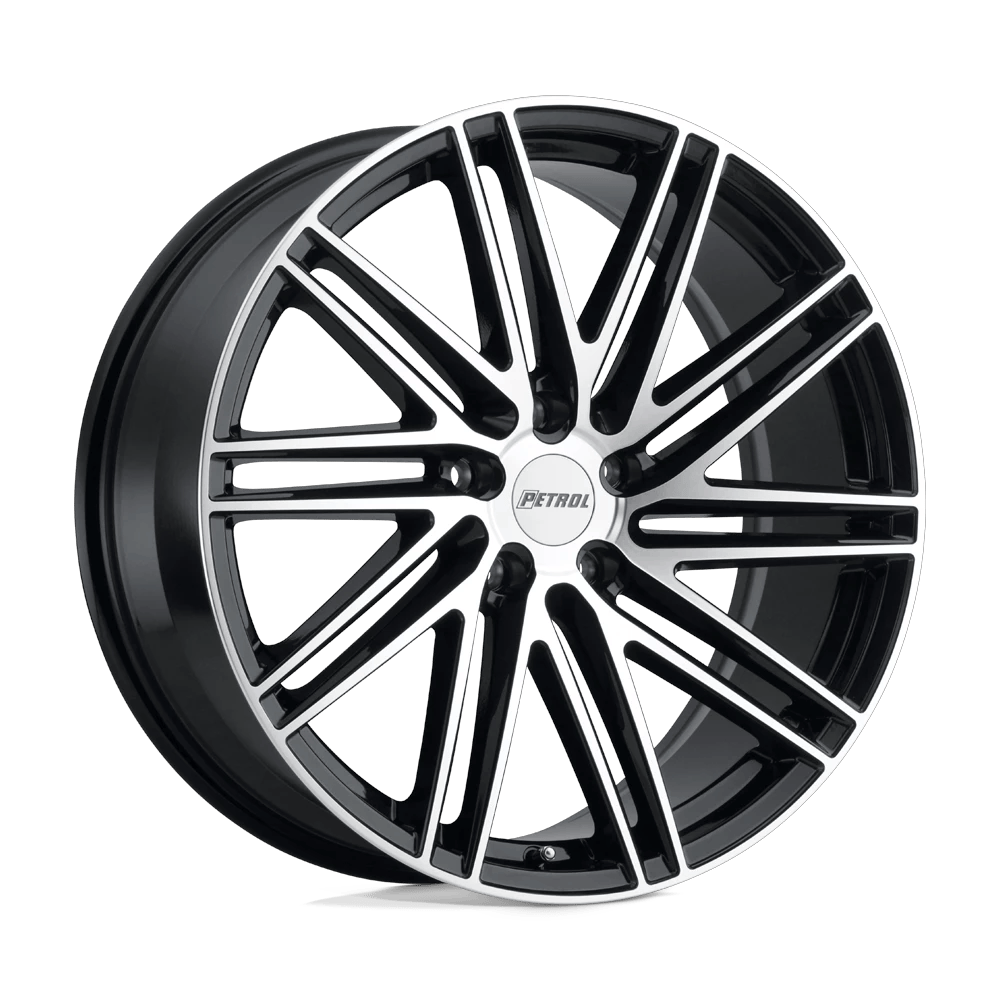 Petrol P1C 17x8 ET40 5x114.3 Gloss Black w/ Machined Cut Face
