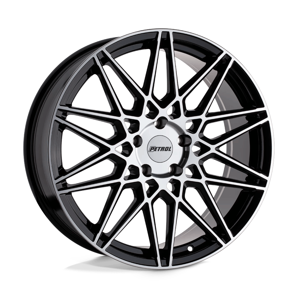 Petrol P3C 18x8 ET40 5x110 Gloss Black w/ Machined Cut Face