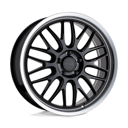 Petrol P4C 16x7 ET40 5x100 Gloss Black w/ Machined Cut Lip