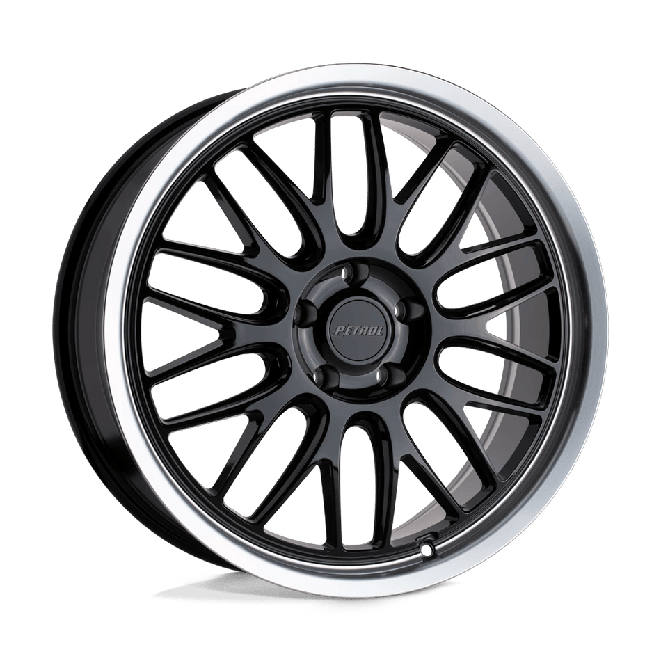 Petrol P4C 16x7 ET40 5x100 Gloss Black w/ Machined Cut Lip