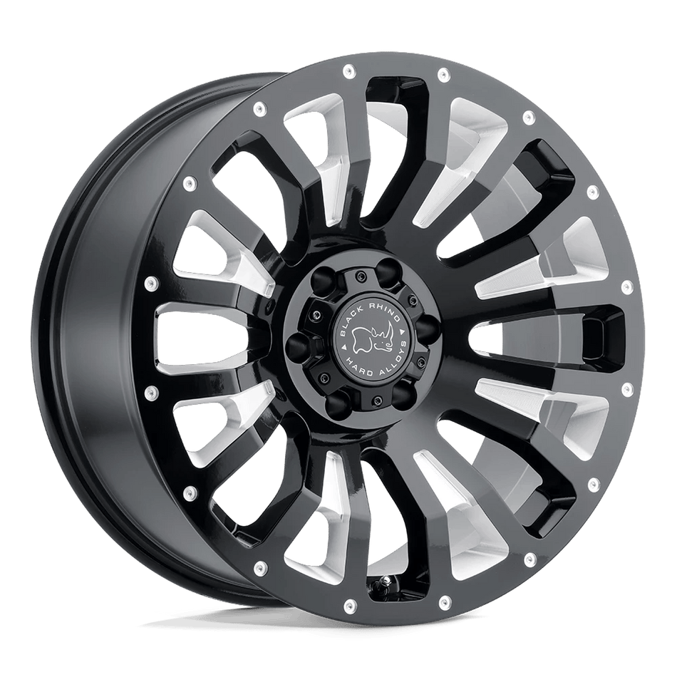 Black Rhino Hard Alloys PINATUBO 20x12 ET-44 6x139.7 Gloss Black Milled