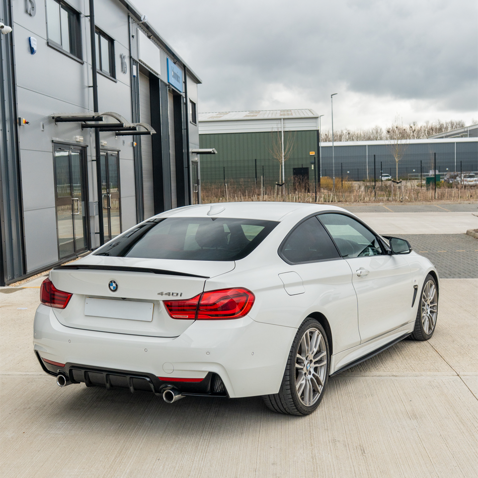 BMW 4 SERIES F32/F33/F36 GLOSS BLACK DUAL EXIT EXHAUST DIFFUSER - BLAK BY CT CARBON