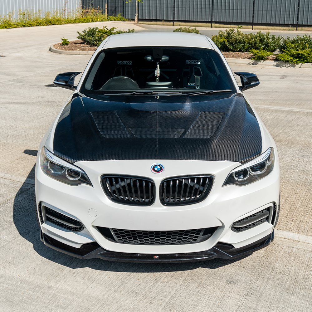 BMW M2/M2C F87 & F20/F22 1&2 SERIES CARBON FIBRE BONNET/HOOD-Bonnet-CT CARBON-CT Carbon - High-quality carbon fiber and gloss black aerodynamic parts for premium sports and luxury vehicles.
