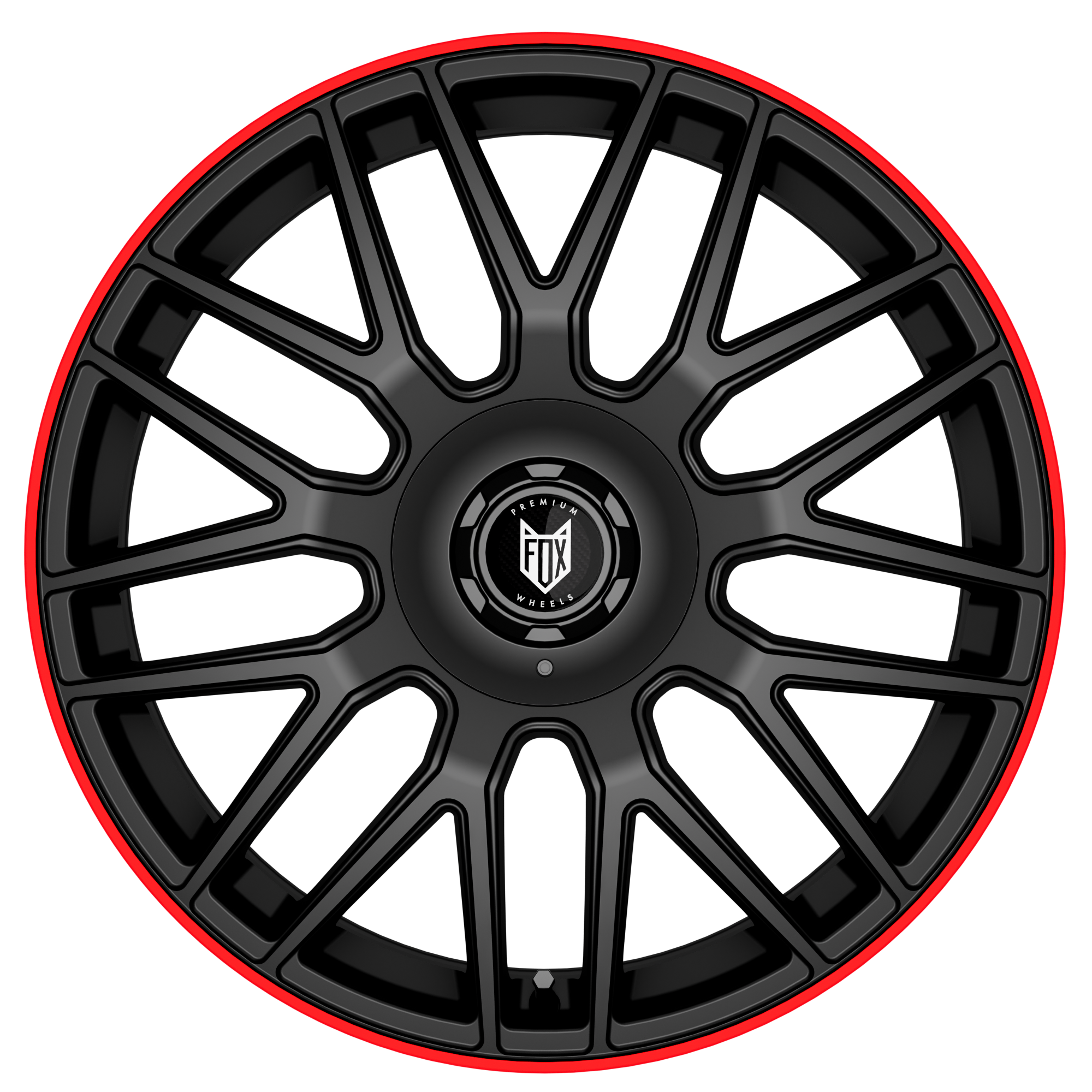 FOX VR3 17x7.5 ET40 5x100,5x108 Satin Black Red Lip