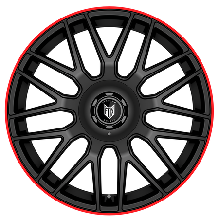 FOX VR3 17x7.5 ET40 5x100,5x108 Satin Black Red Lip