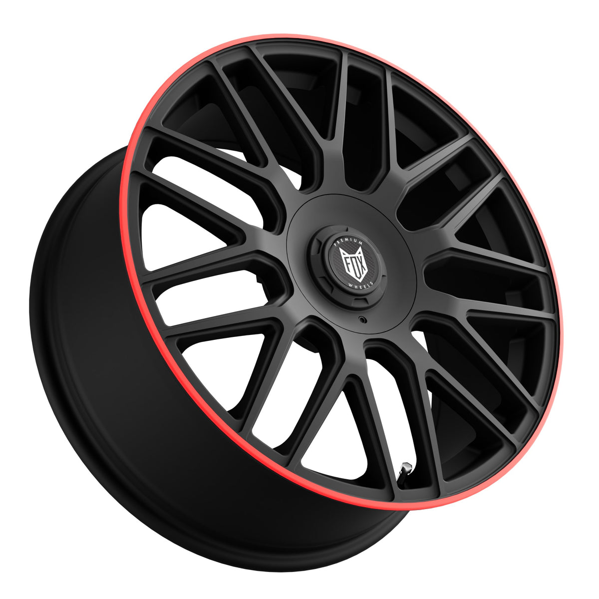 FOX VR3 17x7.5 ET40 5x100,5x108 Satin Black Red Lip