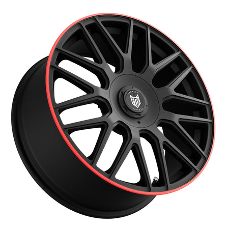 FOX VR3 17x7.5 ET40 5x100,5x108 Satin Black Red Lip