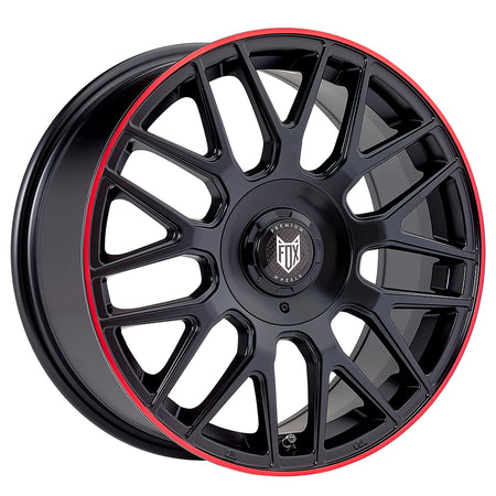 FOX VR3 17x7.5 ET40 5x100,5x108 Satin Black Red Lip