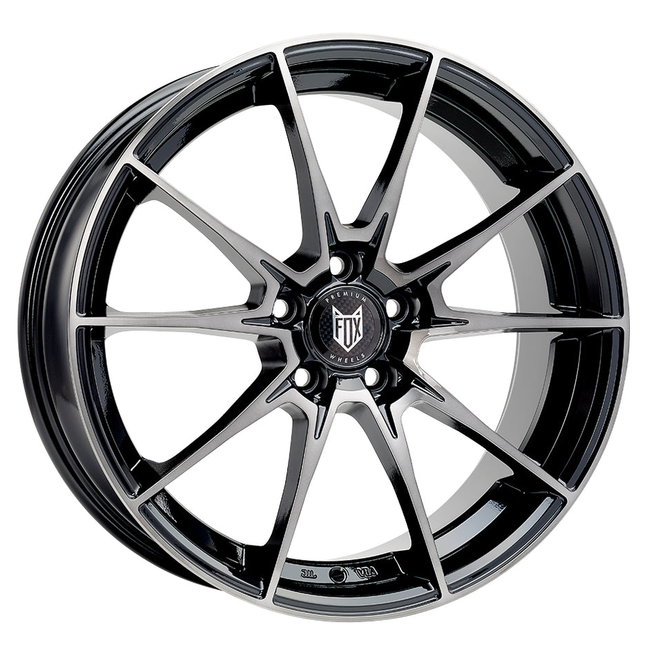 FOX HI-LINE 18x9 ET35 5x120 Gloss Black Polish / Smoke Clearcoat
