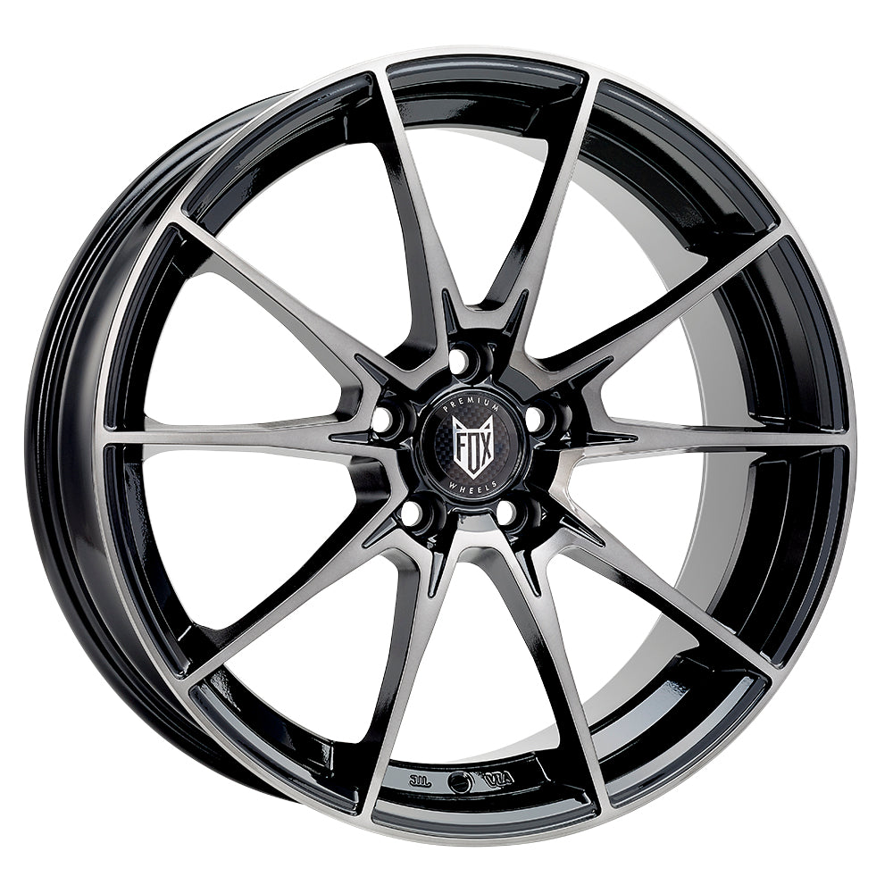 FOX HI-LINE 18x9 ET42 5x112 Gloss Black Polish / Smoke Clearcoat