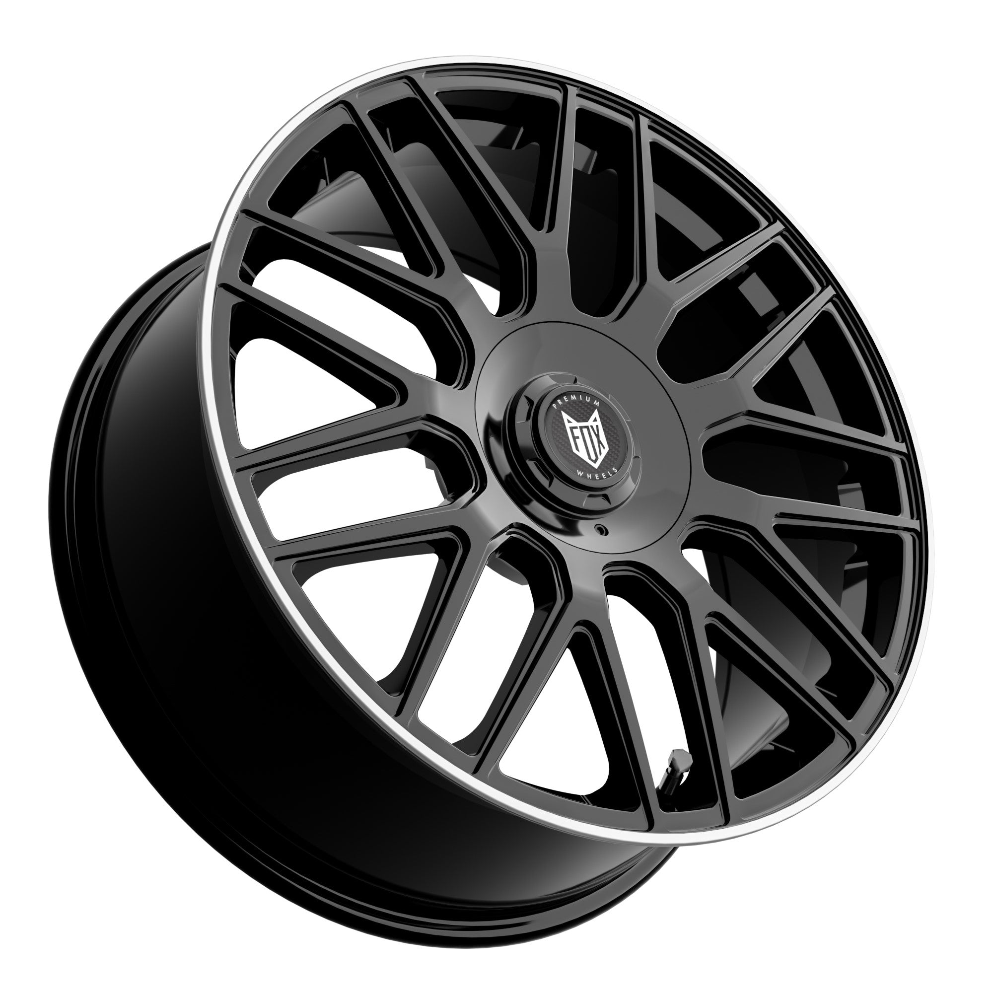 FOX VR3 19x8 ET42 5x108,5x114.3 Black Polish Lip