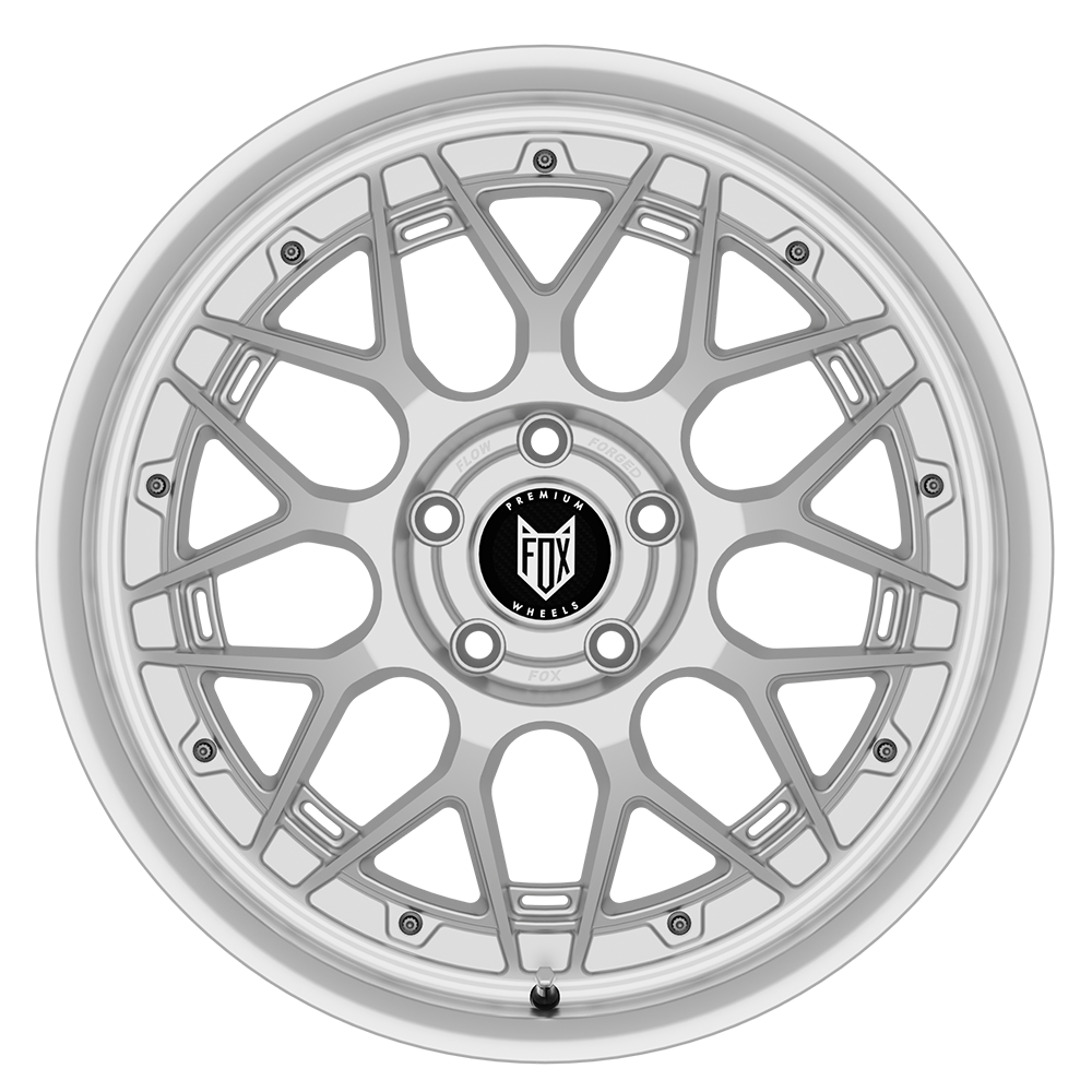FOX HIRO 17x7.5 ET40 5x112 Satin Silver Polished Lip