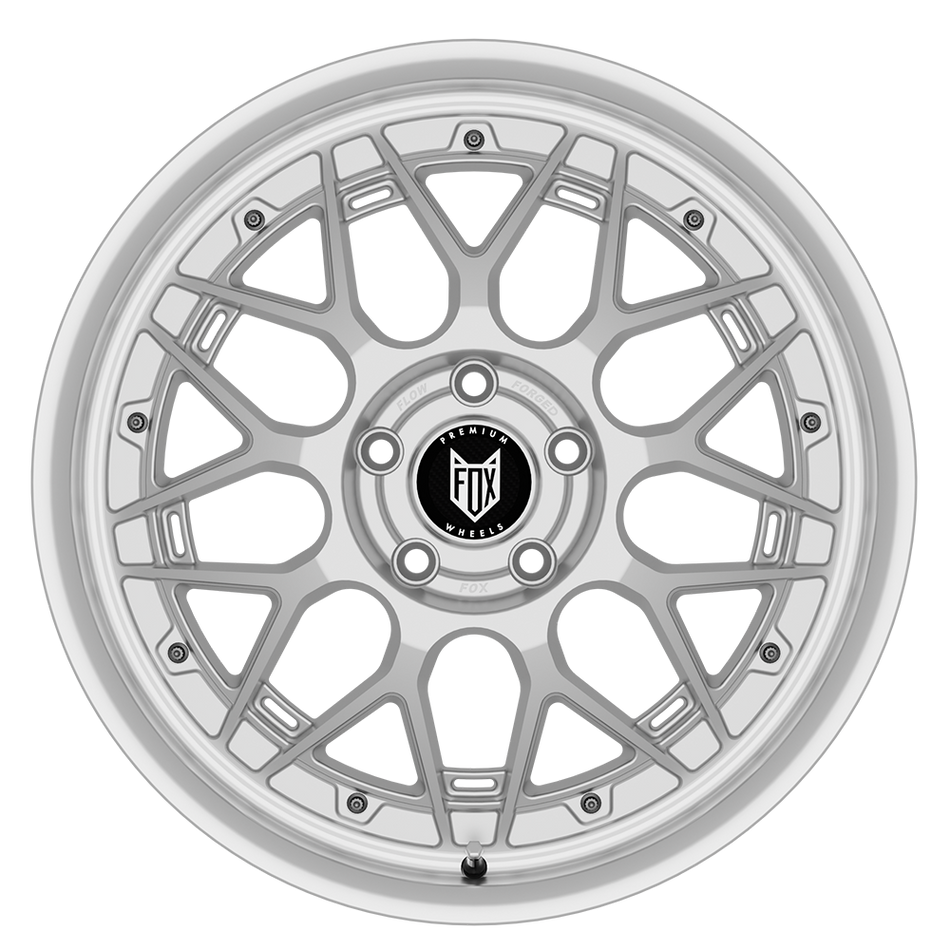 FOX HIRO 19x9 ET42 5x108 Satin Silver Polished Lip