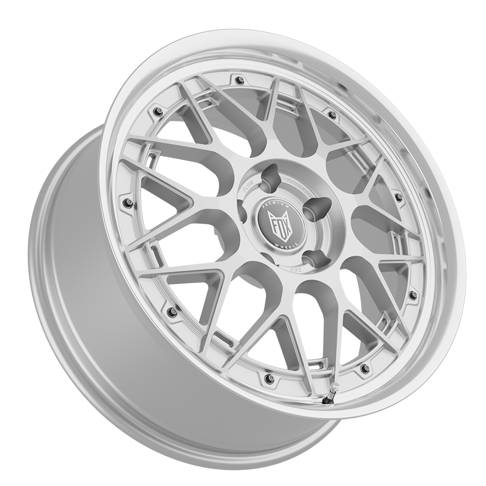 FOX HIRO 17x7.5 ET40 5x112 Satin Silver Polished Lip