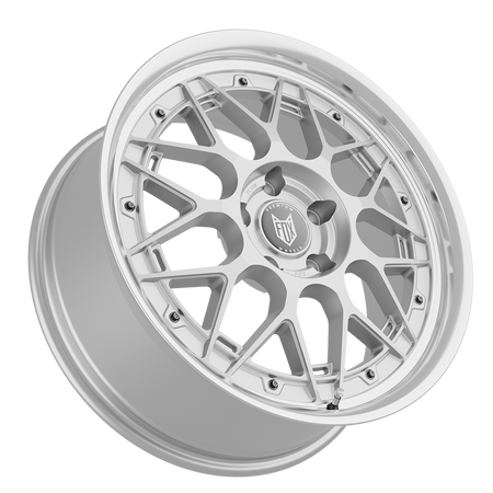 FOX HIRO 17x7.5 ET40 5x112 Satin Silver Polished Lip
