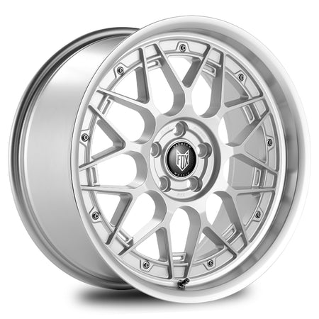 FOX HIRO 17x7.5 ET40 5x112 Satin Silver Polished Lip