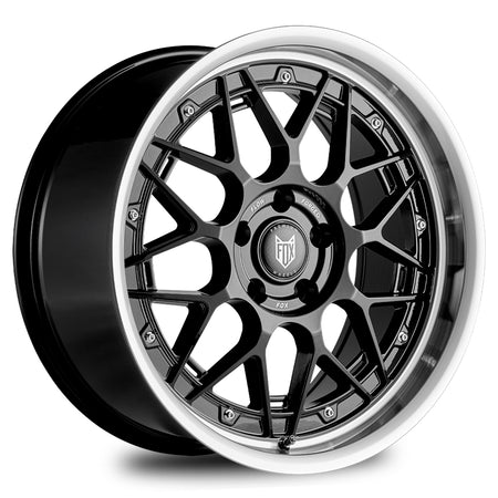 FOX HIRO 19x8 ET32 5x112 Gloss Black Polish Lip