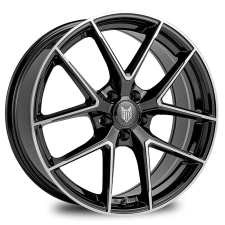 FOX FX5 17x8 ET42 5x108 Black Polish