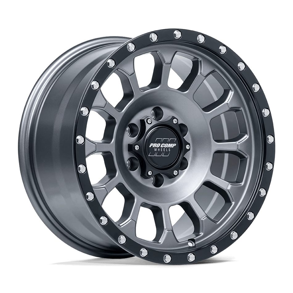 Pro Comp Alloys PA34 ROCKWELL 17x8.5 ET0 5x127 Matte Graphite w/ Black Lip