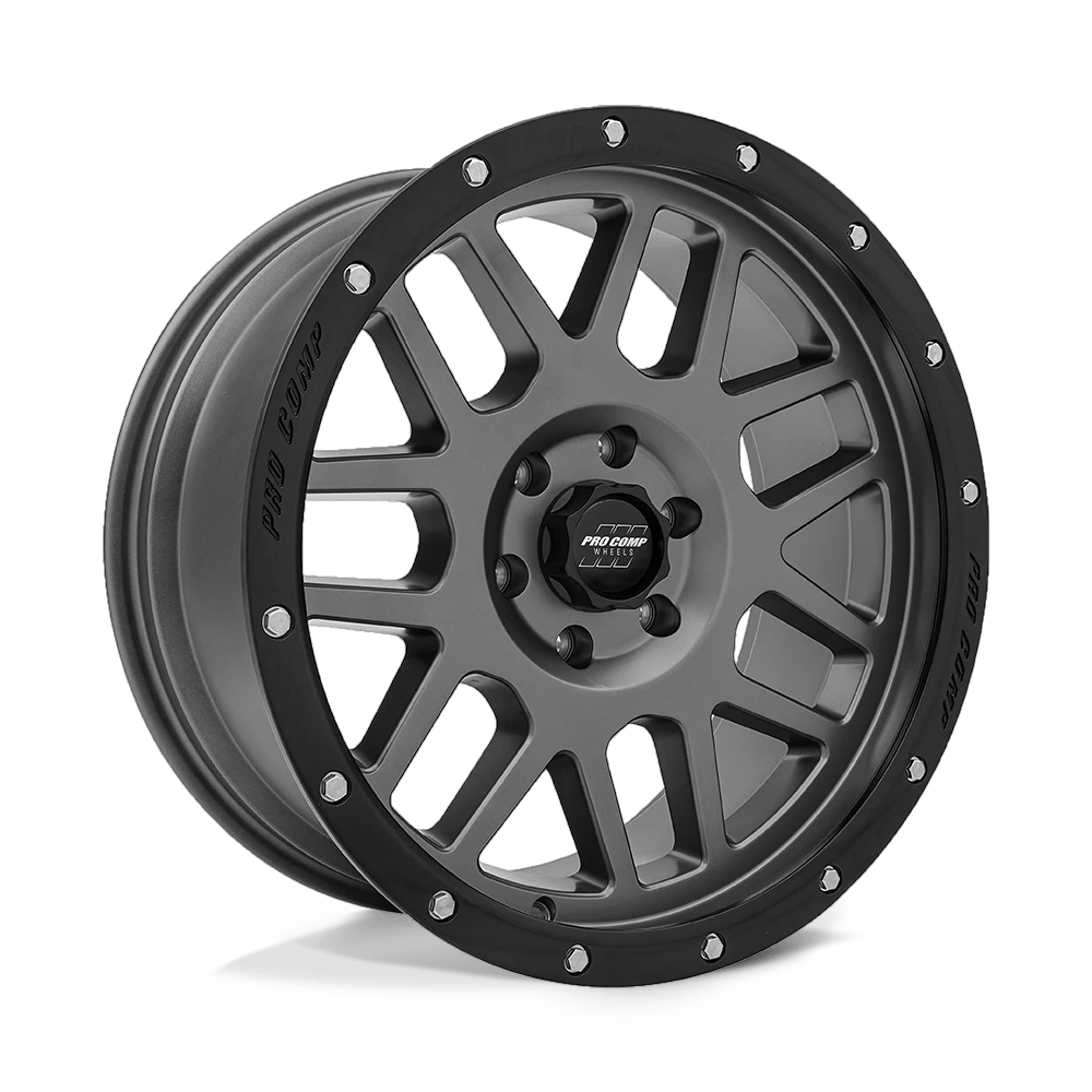 Pro Comp Alloys PA40 VERTIGO 17x9 ET-6 6x139.7 Dark Gray w/ Black Lip