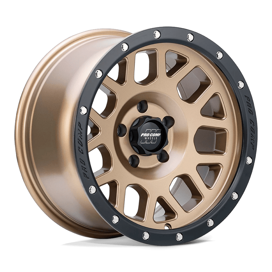 Pro Comp Alloys PA40 VERTIGO 17x9 ET-6 5x127 Matte Bronze w/ Black Lip