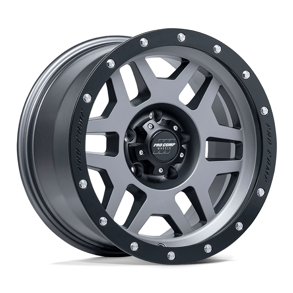 Pro Comp Alloys PA41 PHASER 17x9 ET-6 6x139.7 Matte Graphite w/ Black Lip