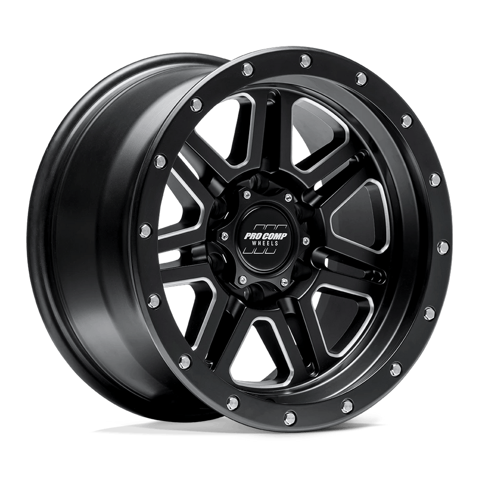 Pro Comp Alloys PA62 APEX 17x9 ET-6 5x127 Satin Black Milled