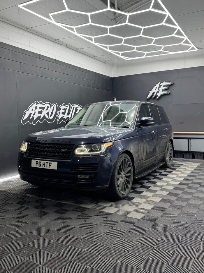 Range Rover L405 front three-quarter after window tints applied