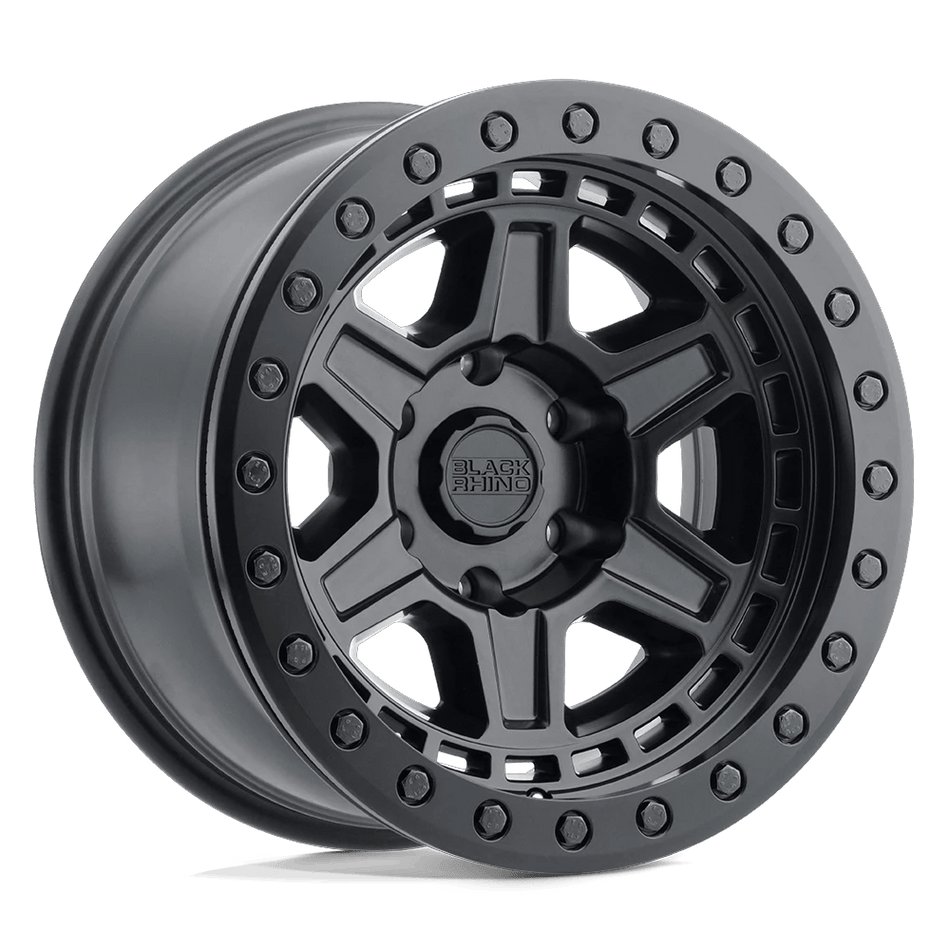 Black Rhino Hard Alloys RENO 17x9 ET0 6x139.7 Matte Black w/ Brass Bolts
