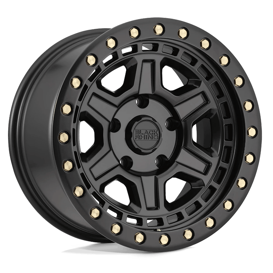 Black Rhino Hard Alloys RENO 17x9 ET0 5x127 Matte Black w/ Brass Bolts