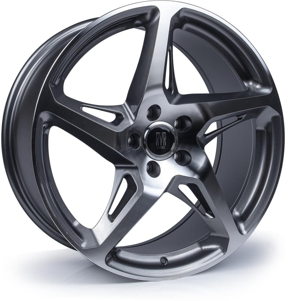 River R4 18x8 ET42 5x112 Gunmetal / Polished Face
