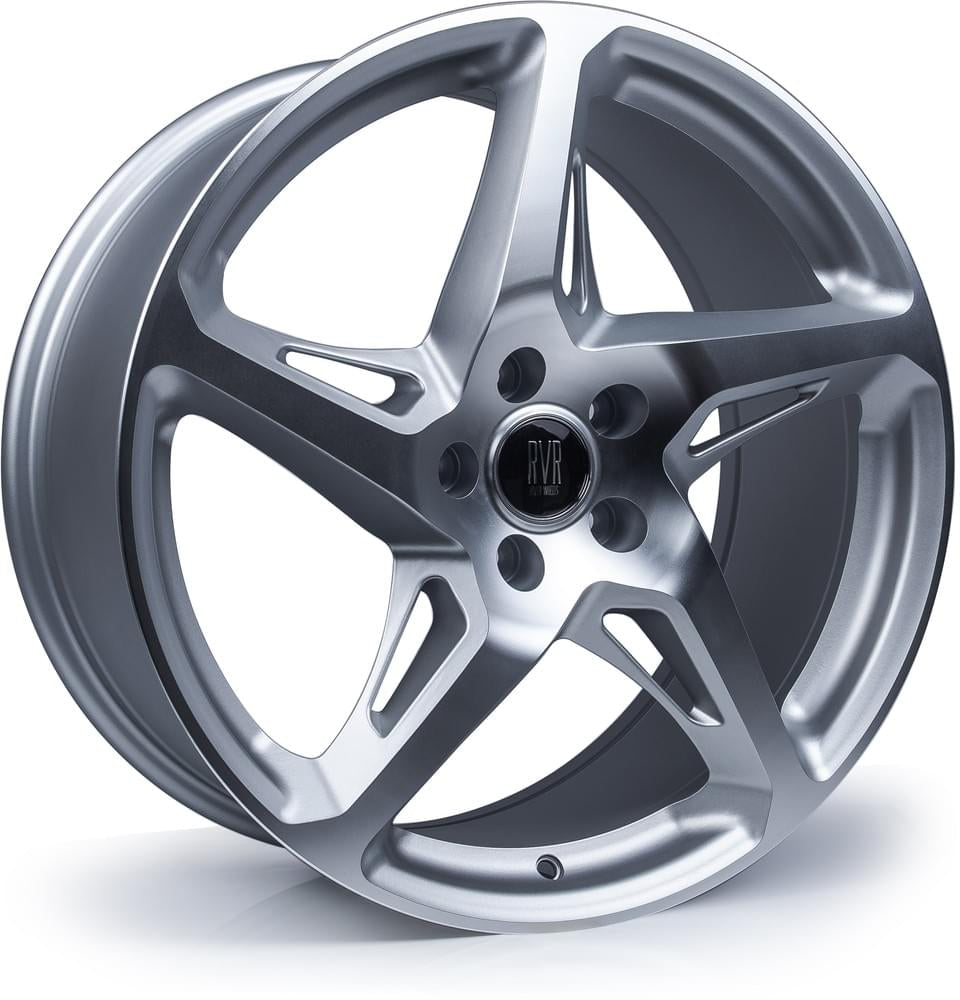 River R4 18x8 ET42 5x112 Matt Silver / Polished Face