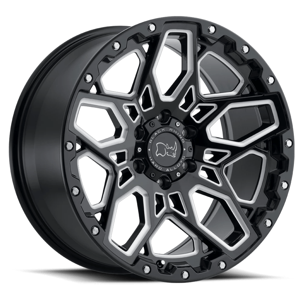 Black Rhino Hard Alloys SHRAPNEL 20x9.5 ET12 5x150 Gloss Black Milled