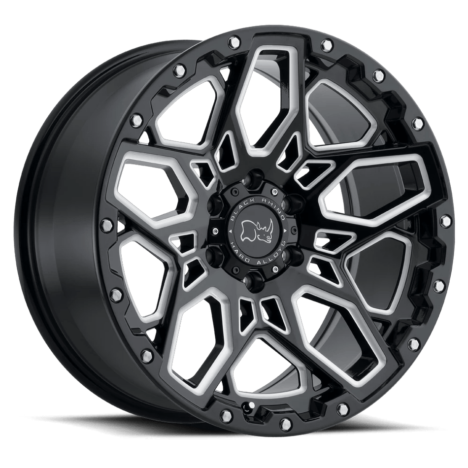 Black Rhino Hard Alloys SHRAPNEL 20x9.5 ET12 5x150 Gloss Black Milled