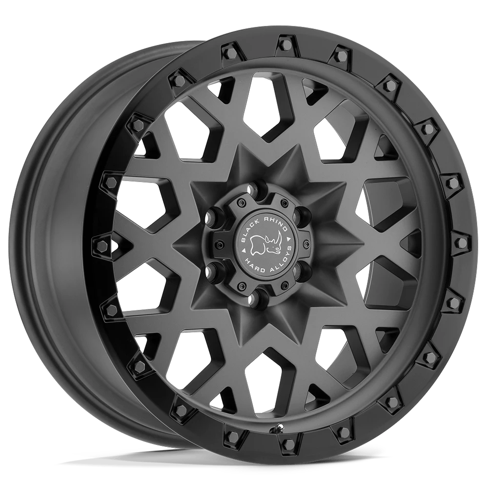 Black Rhino Hard Alloys SPROCKET 20x9.5 ET-18 5x127 Matte Gunmetal w/ Black Ring