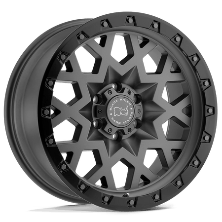 Black Rhino Hard Alloys SPROCKET 20x9.5 ET-18 5x127 Matte Gunmetal w/ Black Ring