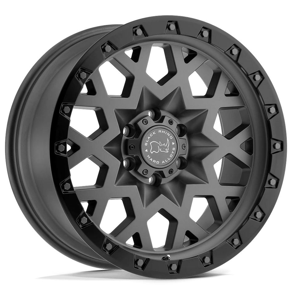 Black Rhino Hard Alloys SPROCKET 20x9.5 ET-18 5x127 Matte Gunmetal w/ Black Ring