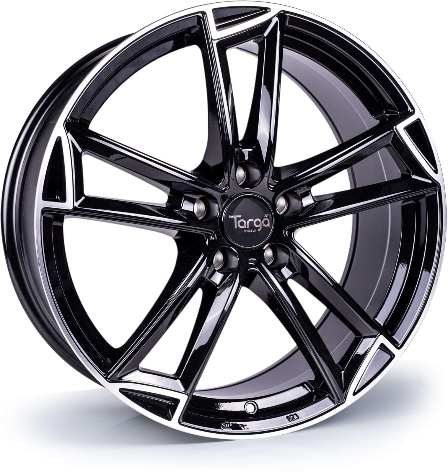 Targa TG3 18x8 ET35 5x112 Gloss Black / Polished Lip