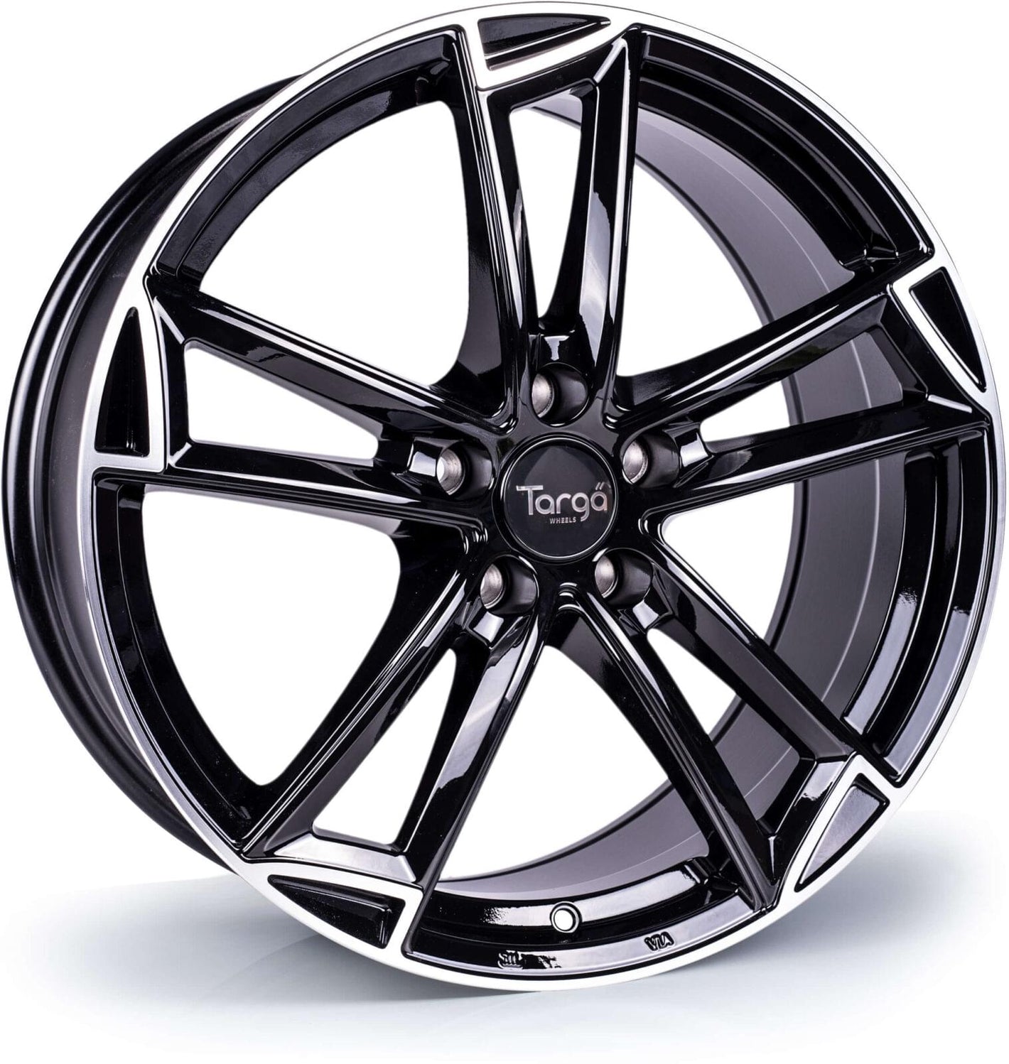 Targa TG3 19x8.5 ET28 5x112 Gloss Black / Polished Lip