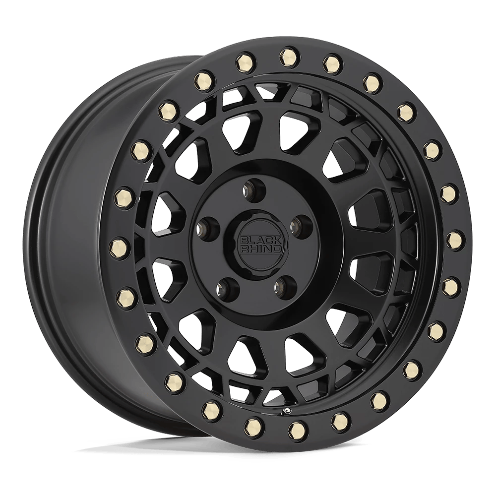 Black Rhino Hard Alloys PRIMM 17x9 ET0 5x127 Matte Black w/ Brass Bolts