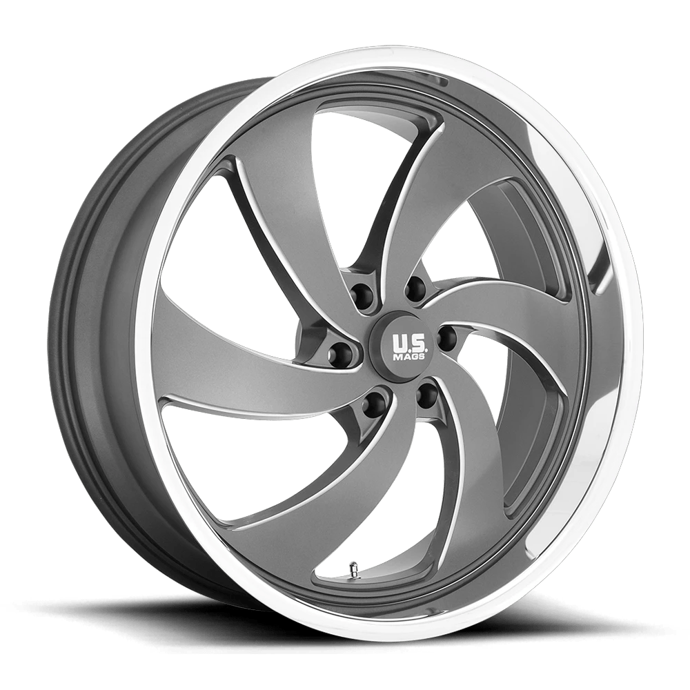 US Mag 1PC U133 DESPERADO 24x9 ET25 6x139.7 Anthracite Milled w/ Diamond Cut Lip