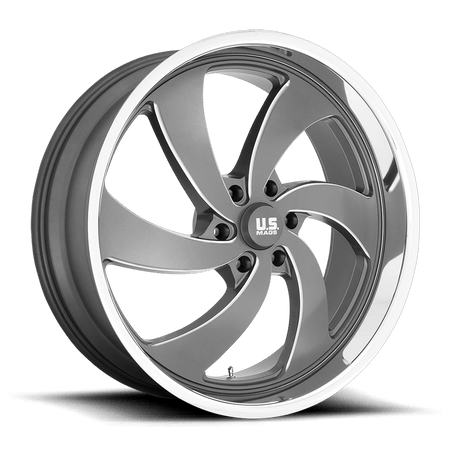 US Mag 1PC U133 DESPERADO 24x9 ET25 6x139.7 Anthracite Milled w/ Diamond Cut Lip
