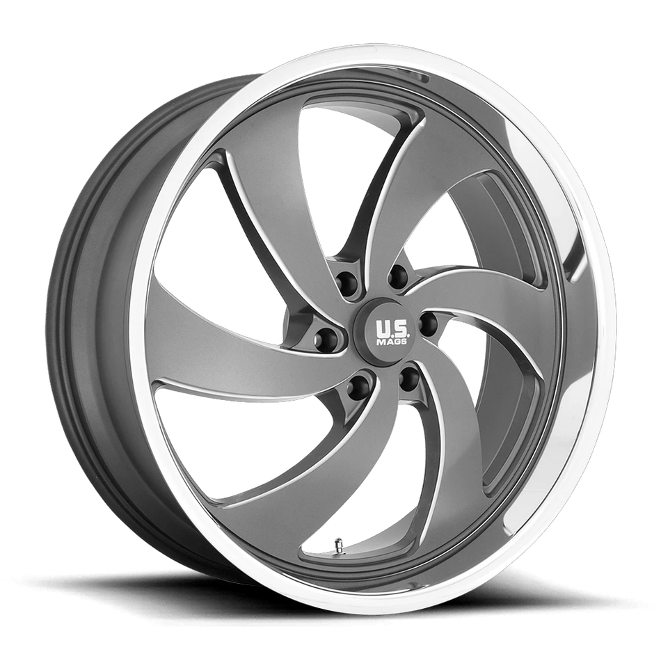US Mag 1PC U133 DESPERADO 24x9 ET25 6x135 Anthracite Milled w/ Diamond Cut Lip