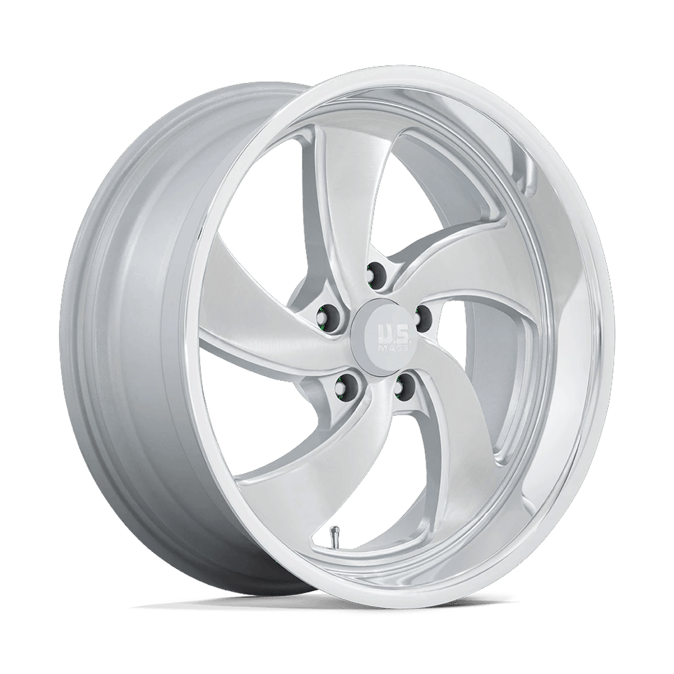US Mag 1PC U134 DESPERADO 20x8 ET1 5x127 Silver Brushed Face Milled Diamond Cut Lip
