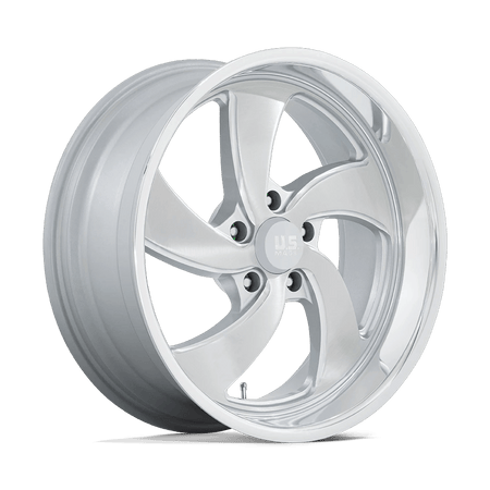 US Mag 1PC U134 DESPERADO 20x8 ET1 5x120.6 Silver Brushed Face Milled Diamond Cut Lip