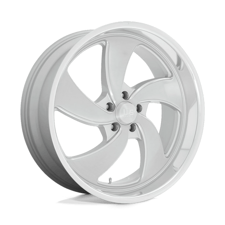 US Mag 1PC U134 DESPERADO 22x8.5 ET1 5x127 Silver Brushed Face Milled Diamond Cut Lip