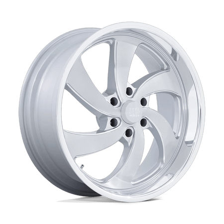 US Mag 1PC U134 DESPERADO 22x9 ET25 6x135 Silver Brushed Face Milled Diamond Cut Lip