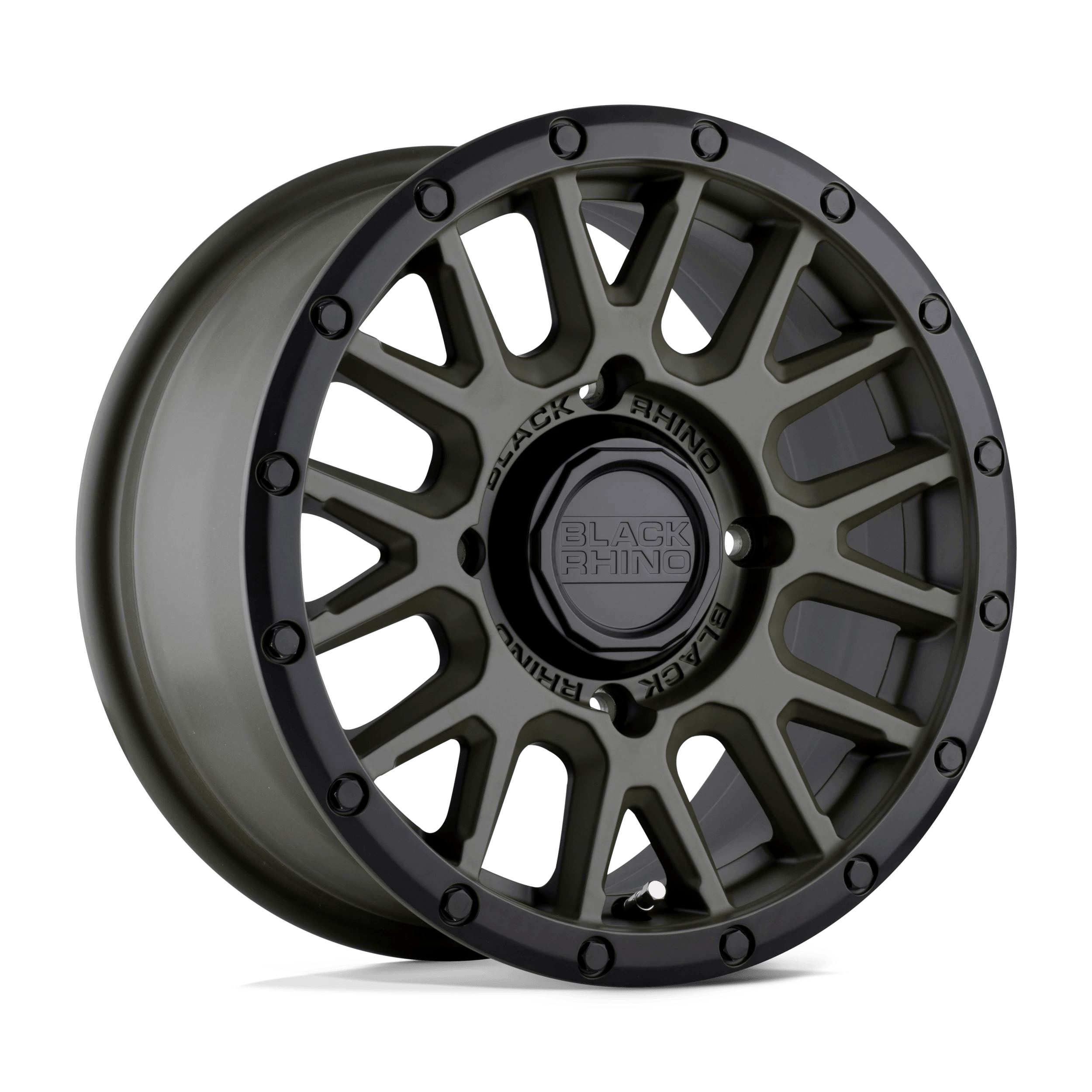 Black Rhino Hard Alloys - UTV LA PAZ UTV 15x7 ET36 4x137 Olive Drab Green w/ Black Lip