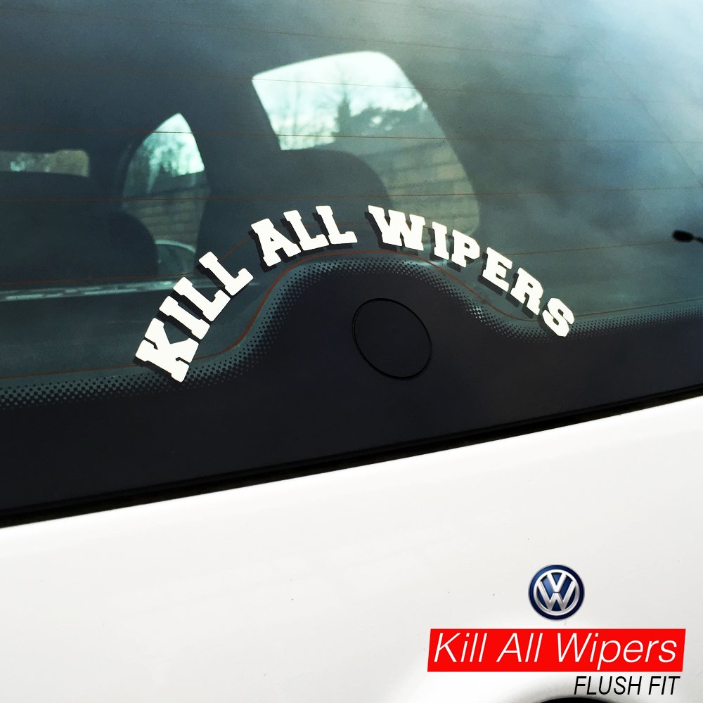 Volkswagen Golf rear window with the wiper deleted – Kill All Wipers flush-fit kit